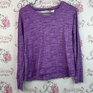 Jasmine rose long sleeves heathered white Cozy Purple Long Sleeve Women's Top